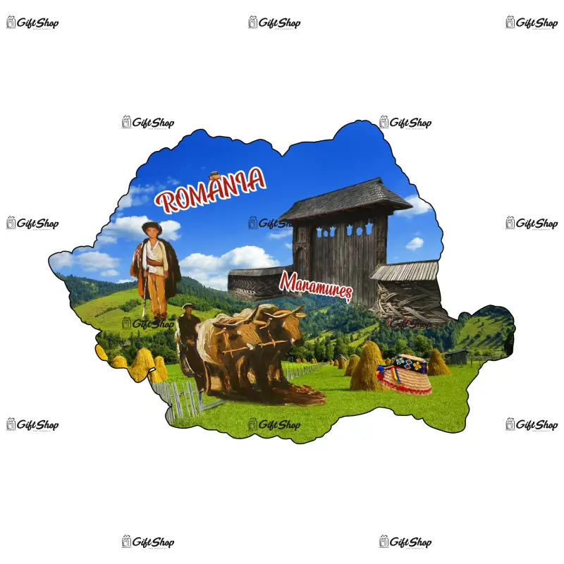 Maramures, romania, magnet harta, model mgs 203
